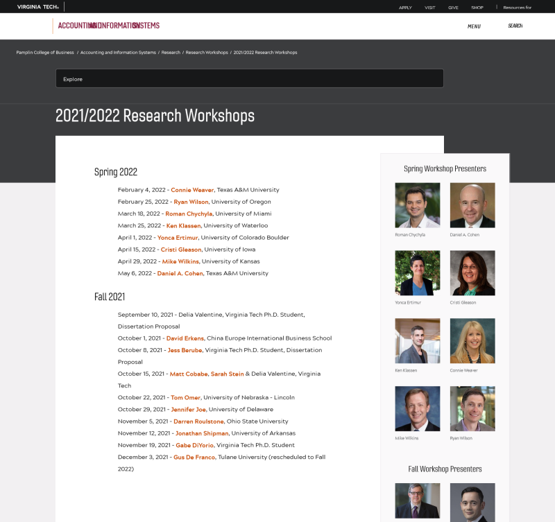 2021/2022 Research Workshops