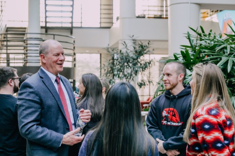 Department Head Dr. Maher talks with Master's Students