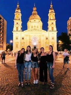 Maria Keener at St. Stephen’s Basilica in Budapest, Hungary with friends from KPMG Global Advantage program.