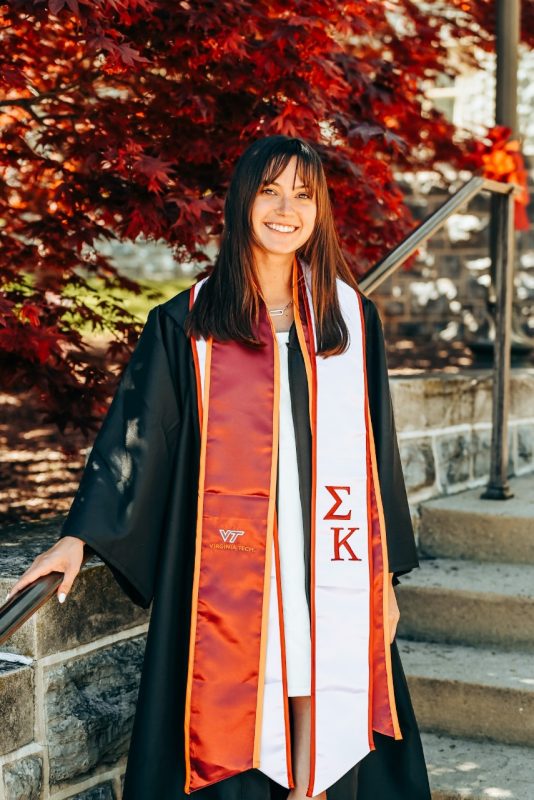 Laura Wenger in graduation regalia