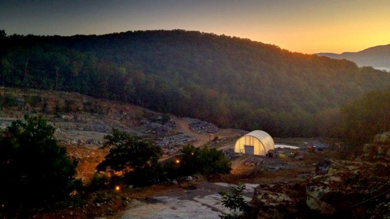 Virginia Tech Hokie Stone quarry at sunrise