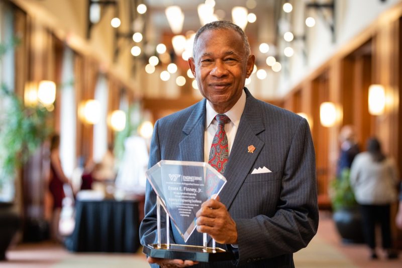 Essex Finney Jr. with his Academy of Engineering Excellence award