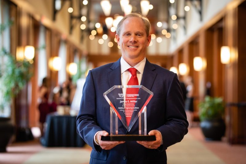 Jim Miller with his Academy of Engineering Excellence award