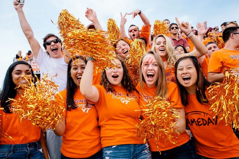 Cheering fans