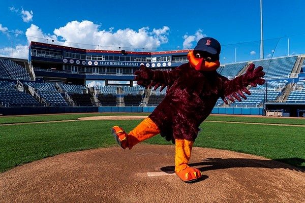 HokieBird at Salem Red Sox ballpark