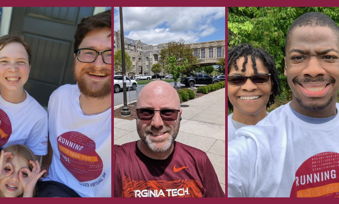 Three groups of alumni participating in last year's 5K