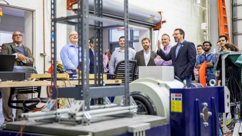 -Shaker-table-ribbon-cutting-in-Tarazaga's-lab