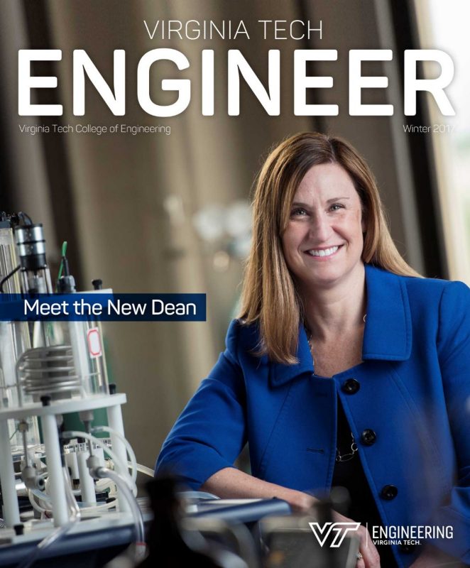 Winter 2017 cover image of Julia Ross, dean of the College of Engineering