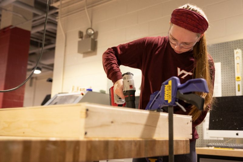 A student works on a project in the Frith Lab