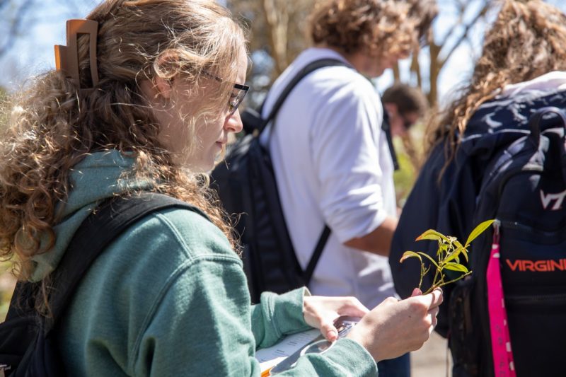 Class of 2023 student in Hahn Horticulture Garden