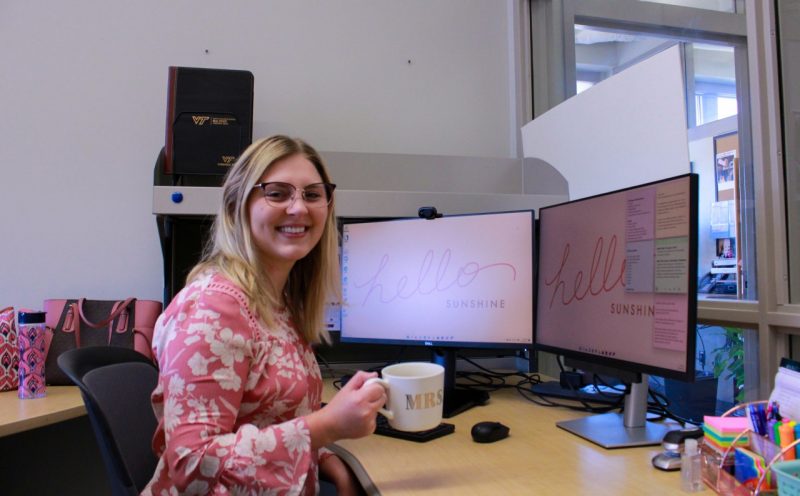 Rachel Overbay at her desk