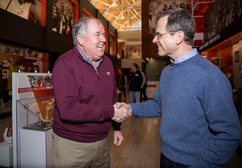 Floyd Merryman and Robert Sumichrast, dean of Pamplin College of Business