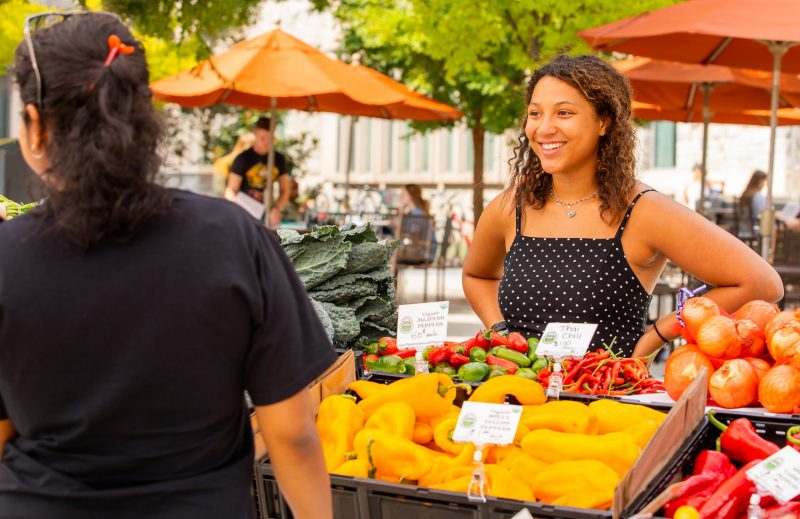 Students manage the Homefield Farm Stand at Turner Place.