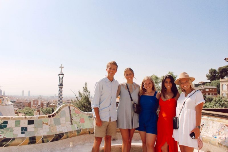 Landen with his friends in Spain
