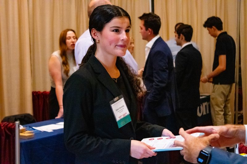 Students entering career event